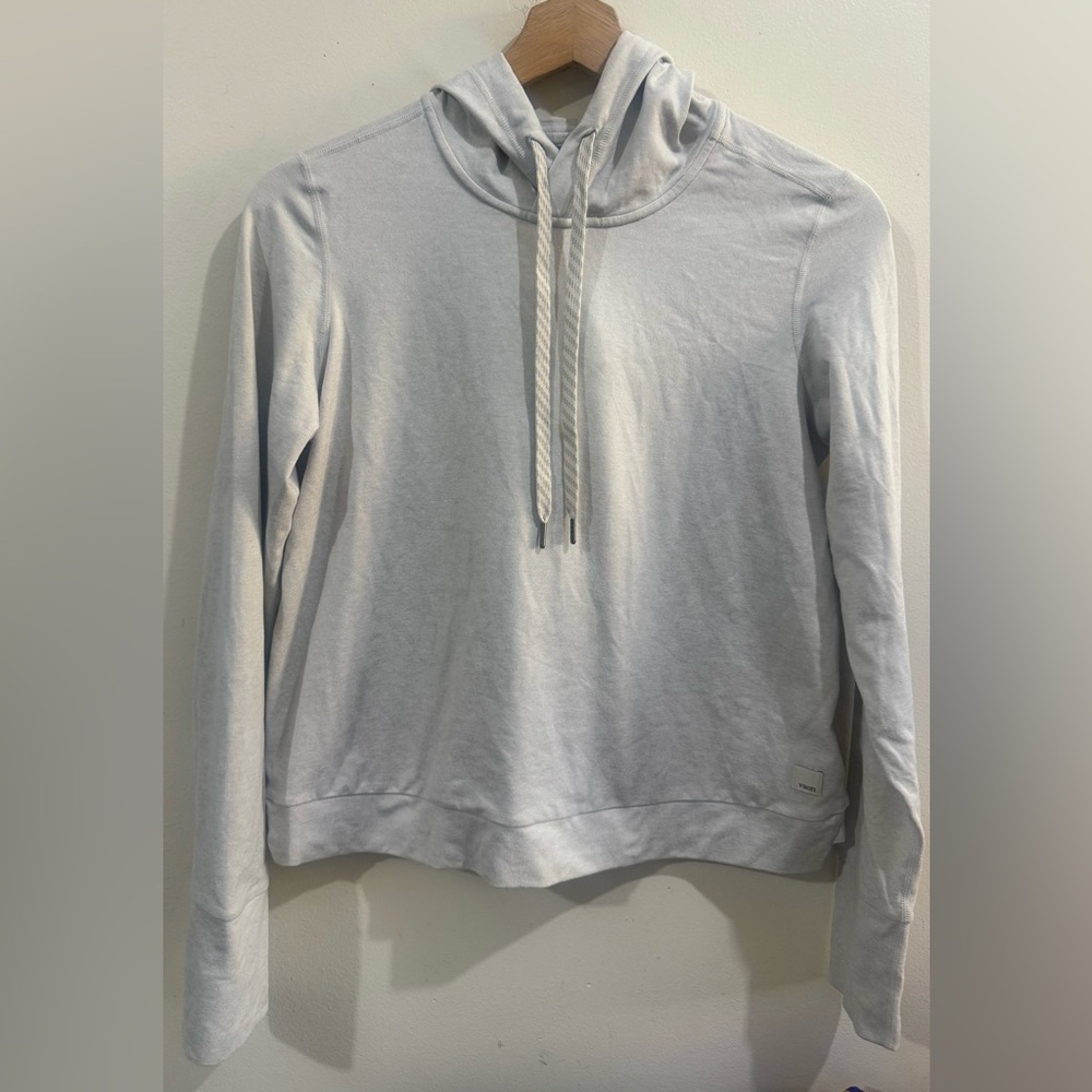 Vuori Pale Gray Cowl-Neck Hoodie Sweater